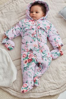Blue Floral Baby All-In-One Pramsuit (0mths-2yrs) (U04591) | €36 - €39