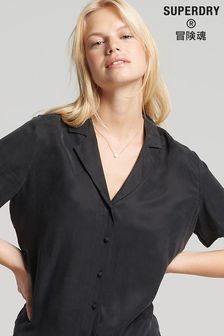 Superdry 黑色短袖 Cupro 襯衫 (U06012) | NT$2,100