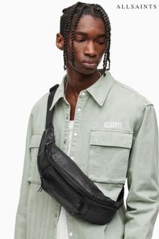 AllSaints Black Oppose Leather Bum Bag (U06241) | 787 QAR