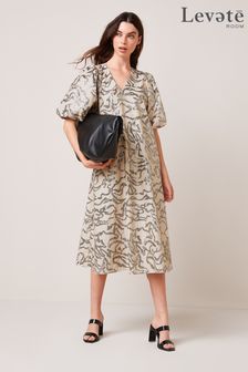 Levete Room Grey Vestia Sequin Dress With Big Volume Sleeves (U06254) | TRY 3.239