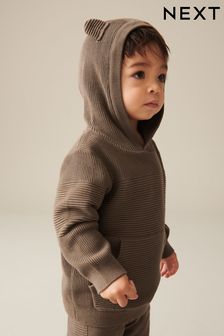 Brown Bear Ear Hooded Knitted Set (3mths-7yrs) (U06398) | €21 - €25