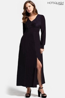 Czarna sukienka HotSquash Gemma z długim rękawem (U06551) | 360 zł