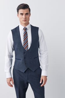 Navy Blue Puppytooth Suit: Waistcoat (U06823) | 25 €