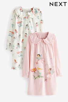  (U06839) | NT$890 - NT$1,070 粉色／乳白色小仙女翻領 - 睡衣 2 件組 (2-12歲)