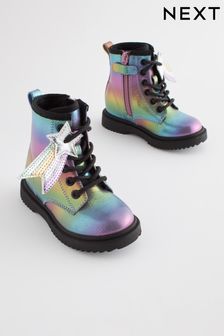 Rainbow Wide Fit (G) Warm Lined Lace-Up Boots (U06855) | €25 - €30
