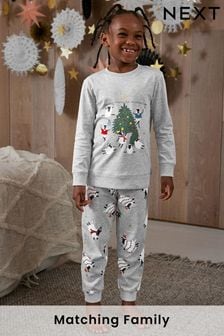 Gris moutons - Matching Family Older Kids Jersey Pyjamas (9 mois - 16 ans) (9 mois - 16 ans) (U06862) | €14 - €22