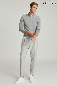 Reiss Grey Brighton Pleat Front Trousers (U08245) | €205