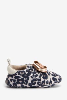 Grey Animal Print Baby Shoes (0-24mths) (U08296) | $15