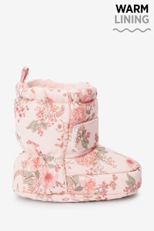 Розовая в цветочек - Зимние ботинки с подкладкой Thinsulate™ (для малышей) (0-24 мес.) (U08313) | 6 700 тг