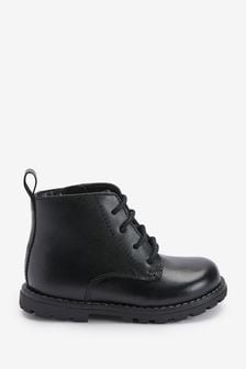 Black Leather Lace-Up Boots (U08495) | €14.50 - €18.50