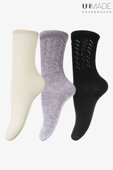 Unmade Black Copenhagen Multi Gaja Socks 3 Pack (U08528) | €21.50