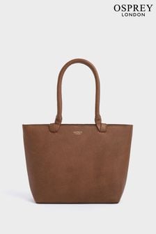 OSPREY LONDON Tan The Collier Leather Shoulder Tote Bag (U08694) | AED693