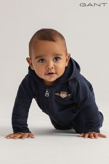 Blau - Gant Baby Kapuzensweatshirt und Jogginghose im Set (U08790) | 101 €