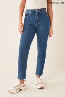 Синие джинсы прямого кроя с завышенной талией Calvin Klein (U08894) | 54 230 тг