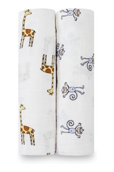 aden + anais™ Large Cotton Muslin Blankets 2 Pack Jungle Jam (U08895) | €44