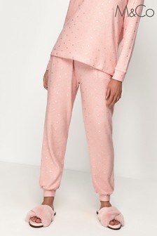 M&Co Pink Anya Madsen Soft Touch Star Print Pyjama Bottoms (U08926) | CA$54