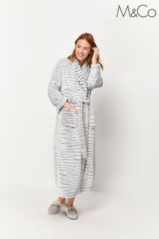 Anya Madsen Grey Zebra Print Long Robe