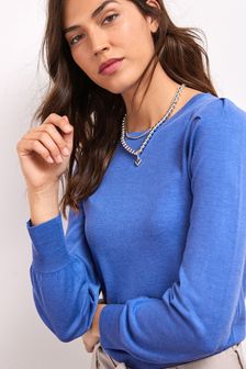 Azul - Suéter con cuello redondo (U08962) | 15 €