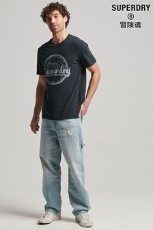 Superdry Black Superdry Vintage Merch Store Black T-Shirt (U08966) | NT$1,260