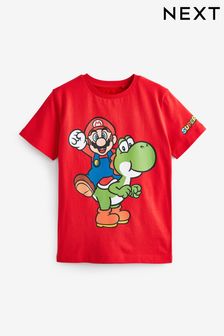 Rdeča Mario And Yoshi - Kratka majica z licenčnim igričarskim motivom (3–16 let) (U 08968) | €17 - €23