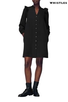 Robe Whistles Katie noire boutonnée tout du long (U09091) | €70