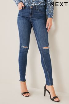 Dark Blue Ripped Skinny Jeans (U09124) | 33 €