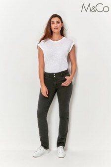 M&Co Figurformende Straight-Jeans, Grau (U09135) | 47 €