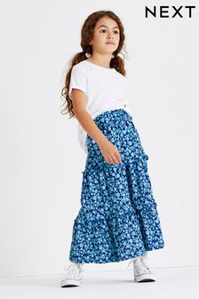 Blue Floral Midi Skirt (3-16yrs) (U09283) | $22 - $31