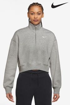 Nike Grey Mini Swoosh Quarter Zip Top (U09362) | €41.50