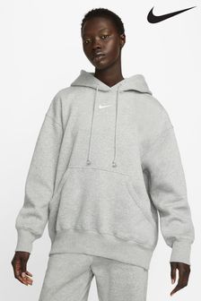 Gris - Sudadera de corte extragrande con capucha y logo pequeño de Nike (U09367) | 85 €