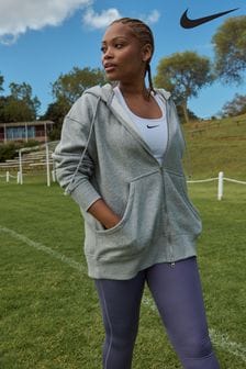 Серый - Худи на молнии с логотипом-галочкой Nike (U09395) | €85