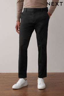 Negru - Pantaloni chino elastici premium (U09504) | 266 LEI