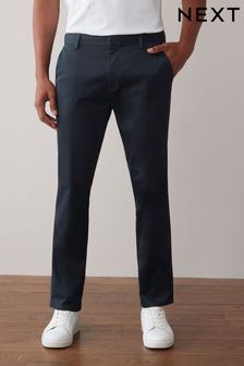 Bleumarin albastru - Pantaloni chino elastici premium (U09505) | 266 LEI