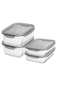 Orthex Clear GastroMax Glass Food 2x M And 2x L Storage Set (U09585) | $85