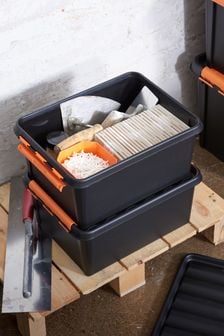 Orthex Set of 3 Black Smartstore 14L Pro Heavy Duty Storage Boxes (U09612) | €49