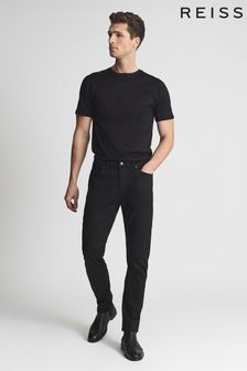 Reiss Black Rufus Tapered Slim Fit Jersey Stretch Jeans (U09745) | SGD 325
