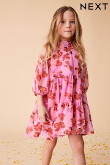 Pink Animal Tiered Sequin Dress (3-16yrs) (U10076) | €63 - €71