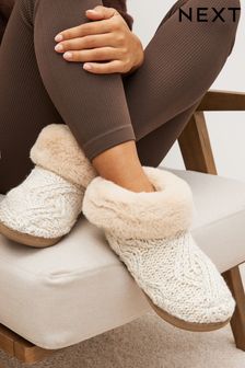 Cream Cable Knit Boot Slippers (U10124) | 36 €