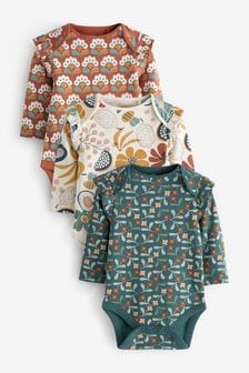 綠色軟花卉 - 嬰兒連身衣3件裝 (U10155) | HK$116 - HK$150