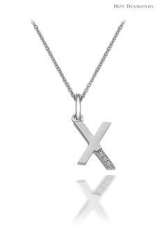 X - Colier cu pandantiv micro inițială Hot Diamonds argintiu (U10336) | 239 LEI