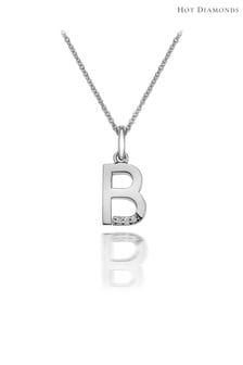 B - Hot Diamonds Halskette mit kleinem Initiale-Anhänger, Silberfarben (U10339) | 61 €