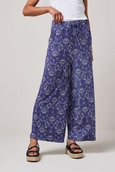 Estampado azul - Pantalones de chándal de punto (U10621) | 26 €