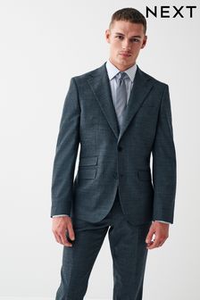 Grey Slim Fit Wool Blend Suit (U11132) | $157