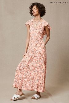 Mint Velvet Adaline Natural Floral Midi Summer Dress (U11176) | 305 zł