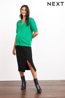 Black Maternity Ribbed Midi Skirt (U11259) | €28