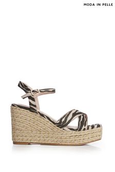 Moda In Pelle Paulina Square Toe Wedge Sandals With Cross Strap (U11379) | 53 €