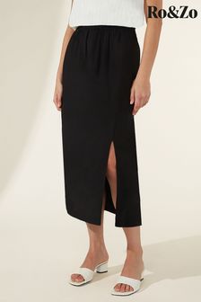Ro&Zo Black Shirred Waist Skirt (U11936) | €31
