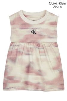 rochie Calvin Klein Blugi Bebeluși Roz cu efect tie dye (U12027) | 367 LEI