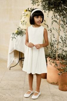 White Ivory Floral Party And Bridemaid Dress (1.5-16yrs) (U12170) | $36 - $46