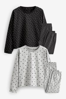 Black/Grey Spot Pyjamas 2 Pack (9mths-16yrs) (U12257) | €28 - €42